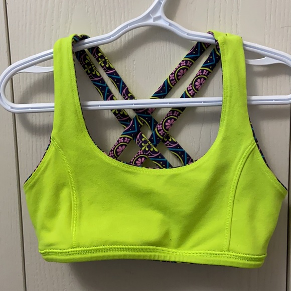 Ivivva Reversible Neon Yellow/Purple Sports Bra - Picture 4 of 6